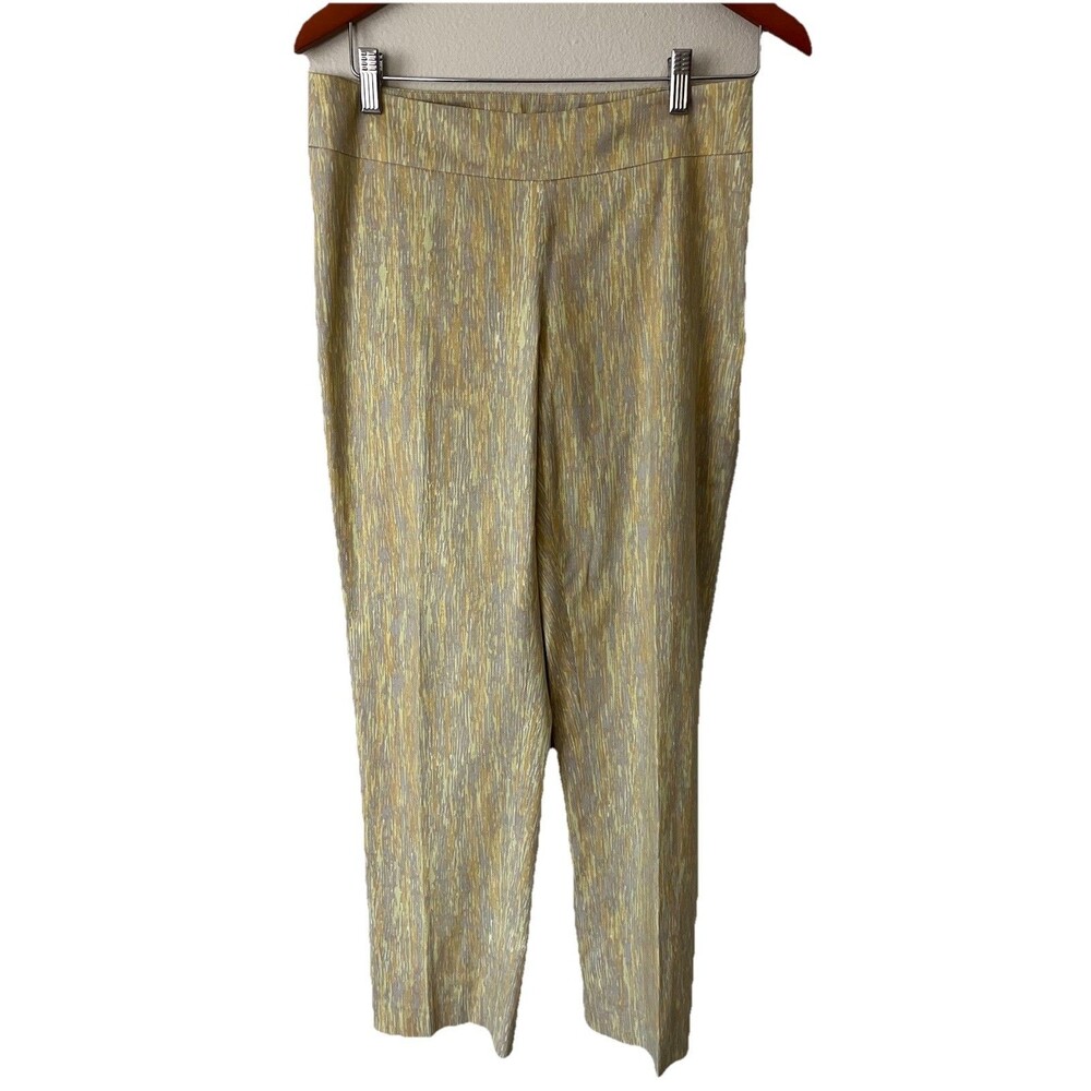 Nic And Zoe Pants Trousers Multicolor Side Zip Green Gray Size 6